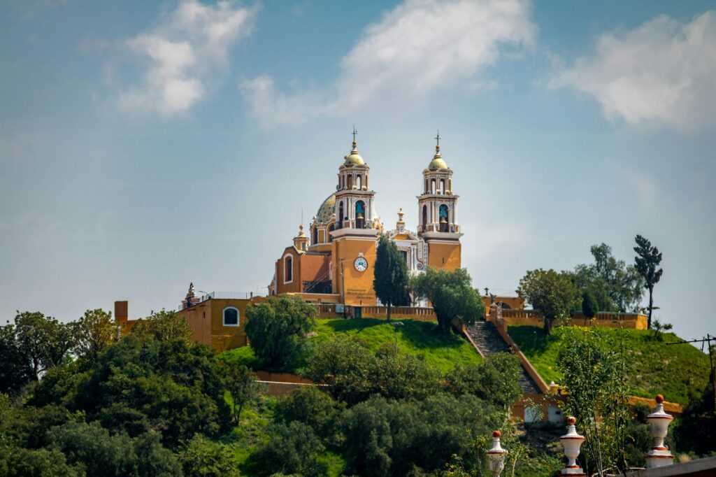 Church of Our Lady of Remedies at the top of Cholula pyramid - Cholula, Puebla, Mexico